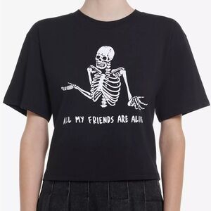 All My Friends Are Dead Girls Crop T-Shirt By Friday Jr.
